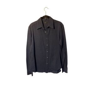 Hlam men’s navy blue 100% cotton made in Italy button down shirt 16/41